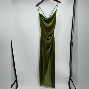 Windsor Olive Backless Draped Dress